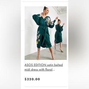 ASOS Edition Satin Belted Midi Dress